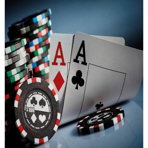 Poker Tournament Throw Pillow Cushion Cover chips man cave casino game room - Picture 2 of 4